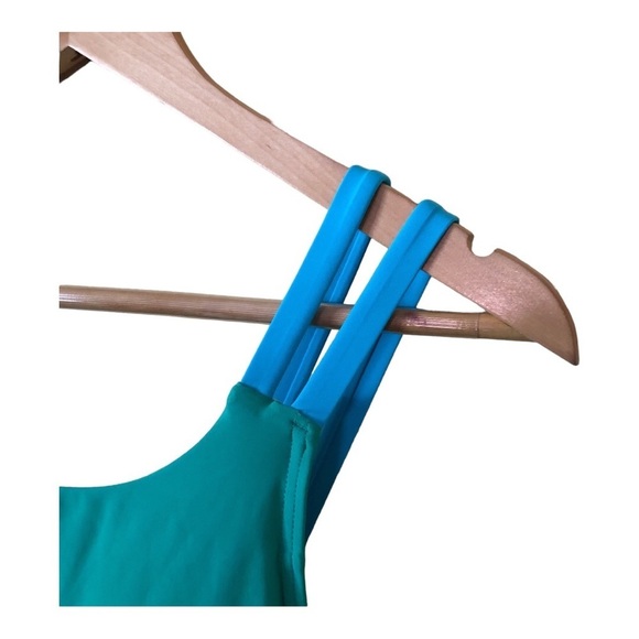 Lands' End Sleeveless Tummy Control Mini Swimming Dress Women's Size 10 Green - Picture 6 of 7